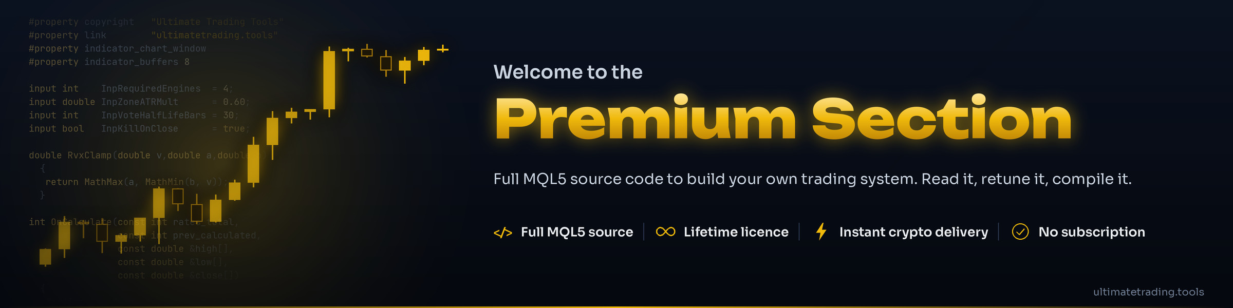 Welcome to the Premium Section: full MQL5 source code with a lifetime licence and instant crypto delivery